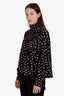 Isabel Marant Black Silk Patterned High Neck Blouse Size 38