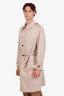 Hugo Boss Beige Cotton Breasted Trench Coat Size M Men's