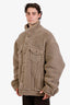 Balenciaga Brown Faux Shearling Jacket Size 5 Mens