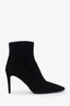 Prada Black Suede Pointed Toe Ankle Boots Size 37