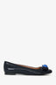 Salvatore Ferragamo Navy Patent Bow Ballerina Flats Size 35.5