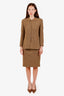 Pre-loved Chanel™ 98C Brown/Yellow Tweed Skirt Suit Set Size 42