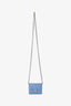 Pre-loved Chanel™ 2020 21 Light Blue Lambskin Interlocking CC Card Holder on Chain