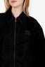 Miu Miu FW24 Black Flocked Chambray Blouson Jacket Size 44