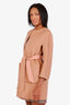 Max Mara Studio Pink/Brown Wool Reversible Belted Coat Size 0