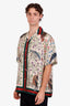 Gucci Multicolour Birds Of Prey Pattern Silk Bowling Shirt Size 56 Mens