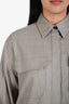 Erika Cavallini Grey Wool Patch Pocket Shirt Size 48