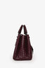 Bottega Veneta Burgundy Leather Intrecciato 'Roma' Top Handle Bag With Strap