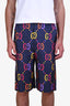 Gucci Blue/Multicolour Nylon GG Shorts Size 44 Mens
