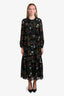 Max Mara Black Floral Print Maxi Dress Size 38