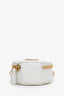 Prada White Saffiano Leather Mini Crossbody Round Bag