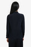 Prada 2017 Black Silk Ruffle Detail Front Button Down Shirt Size 38