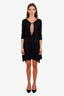 Isabel Marant Black Strappy Neck Three-Quarter Sleeve Mini Dress Size 40