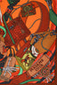 Hermès Orange/Multicolour Silk 'Madame Cuir' Scarf 45cm
