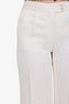 Etro Cream Silk/Linen Blend Straight Leg Pants Size 42