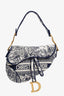 Christian Dior 2021 Navy Toile de Jouy Saddle Bag