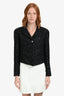 Pre-loved Chanel™ 2024 Black Glittered Tweed Jacket Size 36