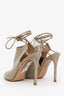 Gianvito Rossi Taupe Suede Peep-Toe Mules Size 36.5