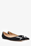 Jimmy Choo Black/White Suede 'Love Flat' Logo Flats Size 39