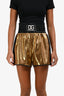 Dolce & Gabbana Gold Metallic 'UFC' Style Shorts Size 40