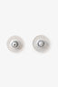 Pre-loved Chanel™ Silver Tone Metal Crystal CC Stud Earrings