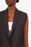 Brunello Cucinelli Grey Wool Monili Bead Vest Size 38