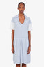 Jil Sander Blue/White Pinstripe Collared Mini Dress Size 36