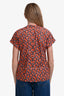 Marni Orange/Blue Floral Short Sleeve Top Size 40