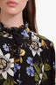 Erdem Black/Blue Floral Silk 'Stephanie' Maxi Dress Size 12 US