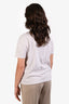 Brunello Cucinelli White/Beige Striped Monili Pocket Detail Short Sleeve T-Shirt Size Medium