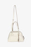 Miu Miu White Leather Medium Viviant Shoulder Bag with Strap
