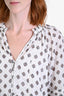Veronica Beard Cream/Blue Cotton Long Sleeve Ruffle Mini Dress Size 10