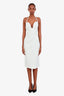 Retrofête White 'Cheryl' Sweetheart Halter Neck Midi Dress Size L