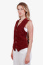 Hermès Red Cotton Silk Patterned Vest Size 48
