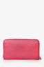 Prada Pink Saffiano Leather Zip Around Wallet