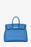 Hermès Bleu Zanzibar Epsom Leather Birkin 35 with Silver Hardware