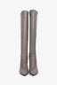 Prada Grey Leather Knee High Boots Size 36.5