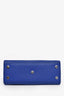 Saint Laurent Blue Grained Leather Baby 'Sac de Jour' Top Handle Bag With Strap