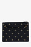 Gucci Black Leather Gold Bee Messenger Bag