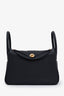 Hermès 2019 Black Clemence Leather Lindy 30 with GHW