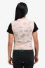 Sandro Pink Floral Print Mohair Blend Crewneck Sweater Vest Size 1