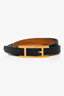 Bracelet Hermès 2012 Behapi Tour en cuir noir triple