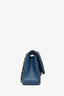 Pre-loved Chanel™ 2016 17 Blue Quilted Lambskin Jumbo Double Flap SHW