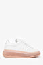 Alexander McQueen White/Light Pink Platform Sneakers Size 36.5