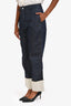 Loewe Blue Denim Dark Wash Fisherman Turn-up Cuffed Jeans Size 40