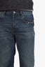 Gucci Blue Denim Straight Leg Horsebit Jeans Size 34 Men's
