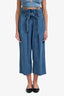 Vanessa Bruno Blue Light Wash High Waisted Belted Pants Size 40