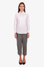 Brunello Cucinelli Black/White Wool Cashmere Houndstooth Cropped Pants Size US 6