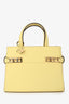 Delvaux Yellow Leather Tempete Crush Top Handle with Strap