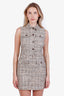 Theory Brown/Beige Tweed Mini Sleeveless Dress Size 0